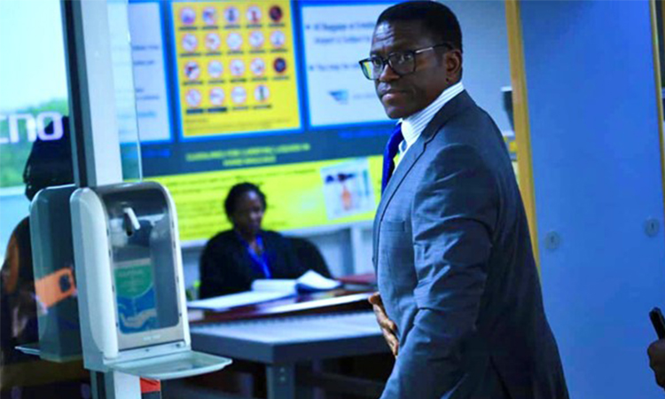 The Katikkiro at Entebbe airport just before he departed for Zimbabwe. Image