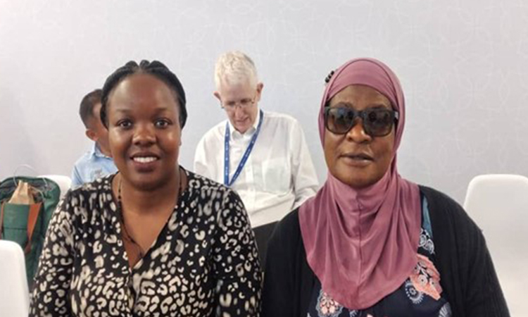 Hon Hajjat Mariam Nkalubo Mayanja (right) in Dubai. Image