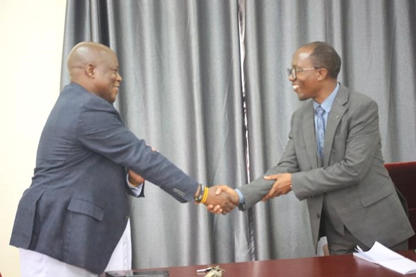 Hon. Joseph Kawuki was welcoming Mw. Kisekka from USA Hon. Joseph Kawuki was welcoming Mw. Kisekka from USA