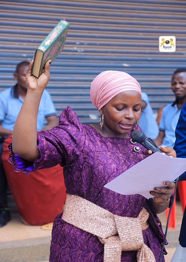 Hon. Nansamba Mariam was sworn in during the ceremony, signifying the formal commencement of her duties as the King's representative Image