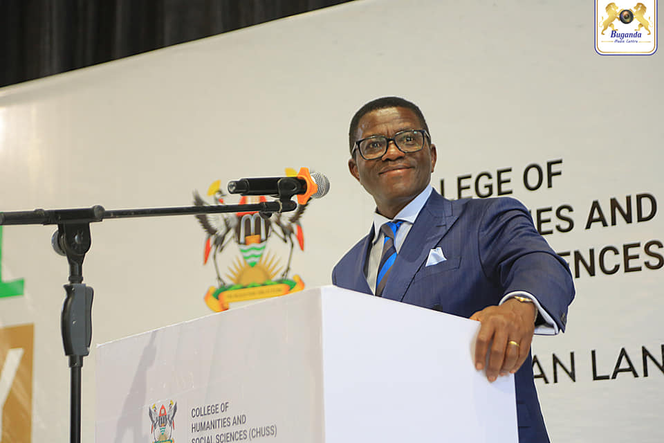 The Katikkiro was delivering his message at the ceremony of National Language Day at Makerere University The Katikkiro was delivering his message at the ceremony of National Language Day at Makerere University