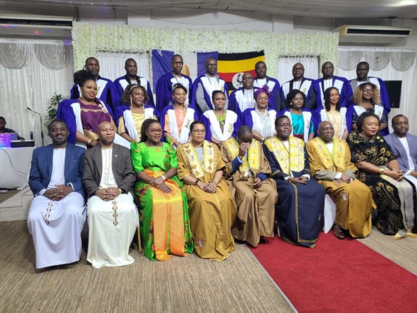 Hon. Godfrey Kibuuka was participating in a group photo with the new leaders during the inaugural ceremony Hon. Godfrey Kibuuka was participating in a group photo with the new leaders during the inaugural ceremony