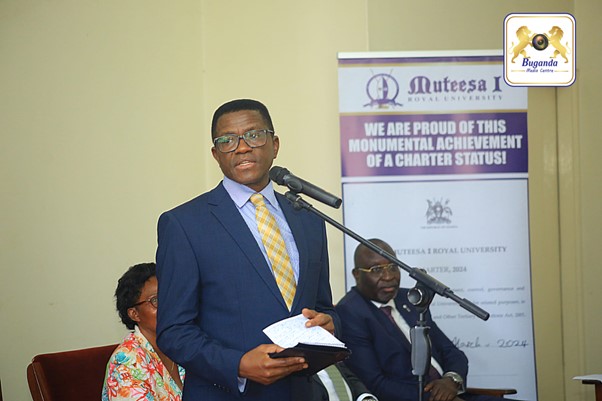 The Katikkiro was speaking to the leaders of Muteesa I Royal University The Katikkiro was speaking to the leaders of Muteesa I Royal University