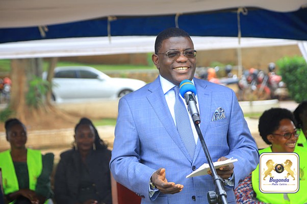 Hon Twaha Kaawaase addressing Boda Boda riders about the fight against malaria Image