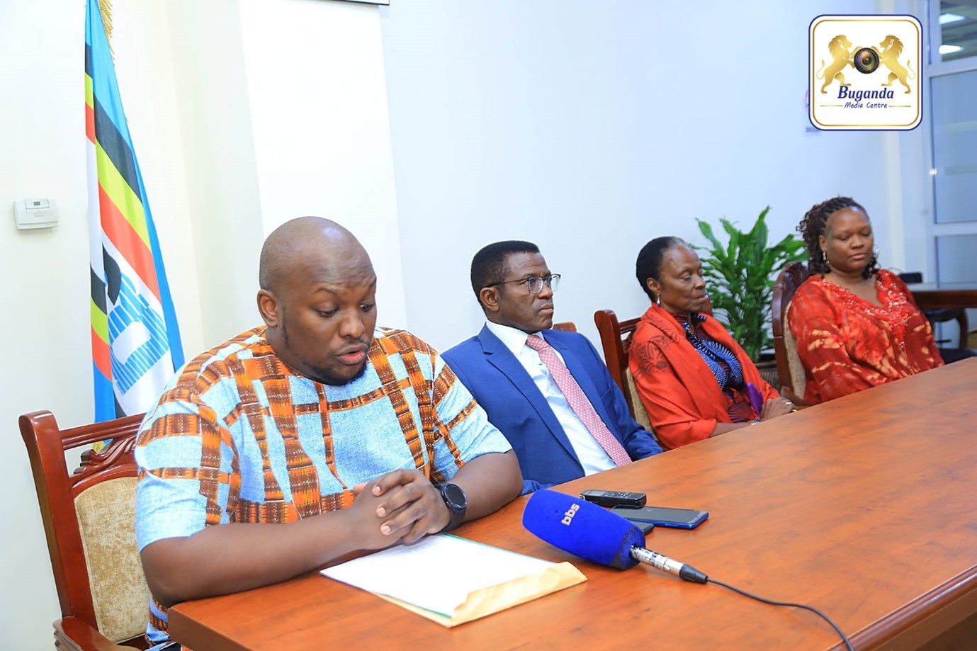 Prince Jjuju Kiweewa addressing the media Prince Jjuju Kiweewa addressing the media