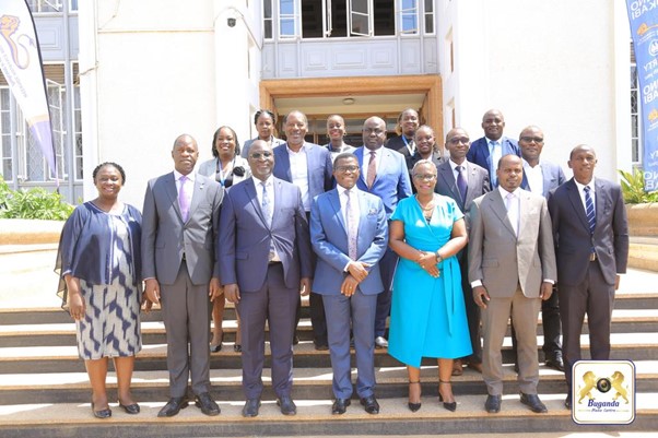 Katikkiro, Ministers, and New Board Members captured in a group photo Image