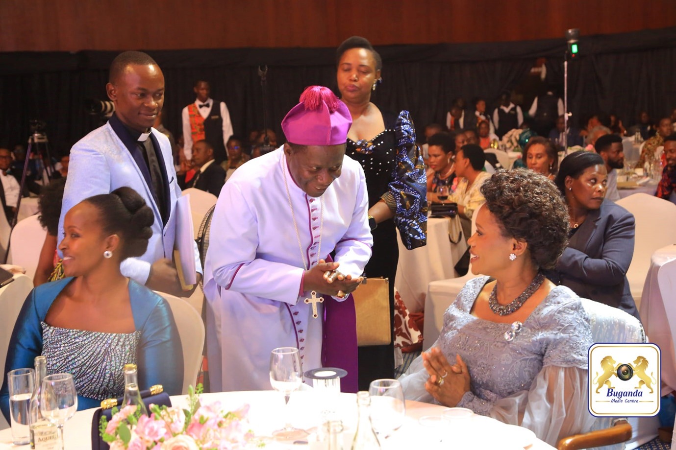 Bishop Banja greets the Nabagereka at the Mental Health fundraising event Bishop Banja greets the Nabagereka at the Mental Health fundraising event