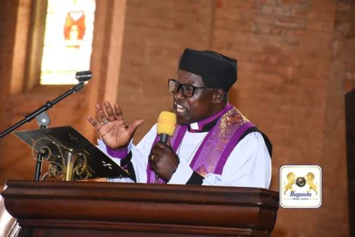 Retired Bishop of West Buganda, Henry Katumba Tamale, leads prayers for the late Ambassador at Namirembe Cathedral Retired Bishop of West Buganda, Henry Katumba Tamale, leads prayers for the late Ambassador at Namirembe Cathedral
