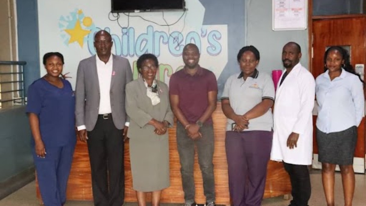 Hon. Nakate Kikomeko (centre) with hospital administrators and medical staff at the Uganda Cancer Institute. Hon. Nakate Kikomeko (centre) with hospital administrators and medical staff at the Uganda Cancer Institute.