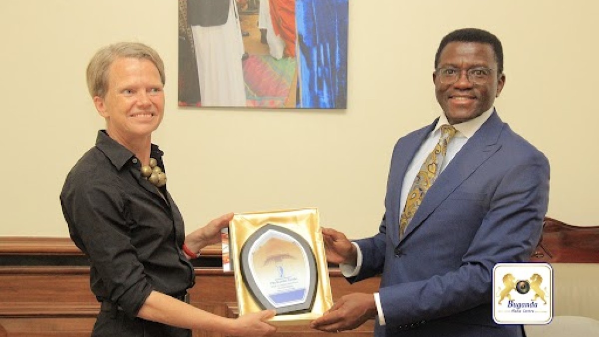   Katikkiro Charles Peter Mayiga with Mrs. Louise Haxthausen