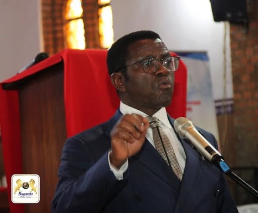 The Katikkiro delivering his message at Kitovu Cathedral The Katikkiro delivering his message at Kitovu Cathedral
