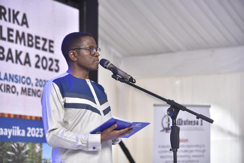 The katikkiro giving his closing remarks during the conference Image