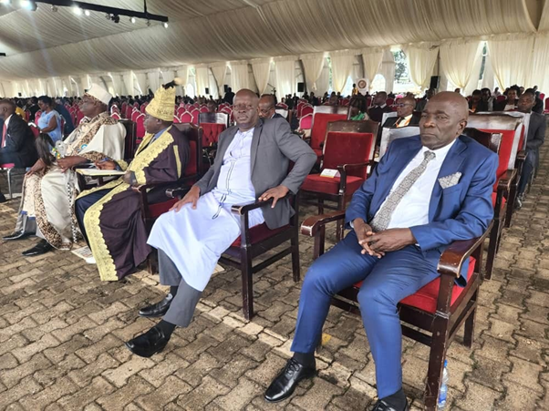 Hon Ahmed Lwasa first from right at Kololo during the budget reading Image