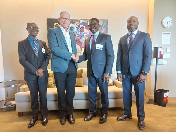 Rt.Hon. Peter Mayiga, and Hon. Joseph Kawuki at the Bill and Melinda Gate headquarters. Image