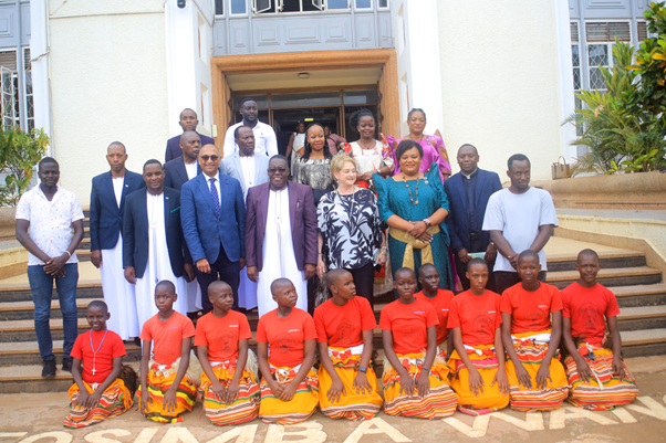 Minister Christopher Bwanika and guests from Australia led by Ms Tiisa Suzan Mugwanya Image