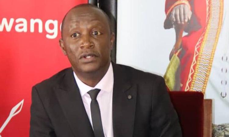 Hon Robert Sserwanga Ssaalongo at the press conference Image