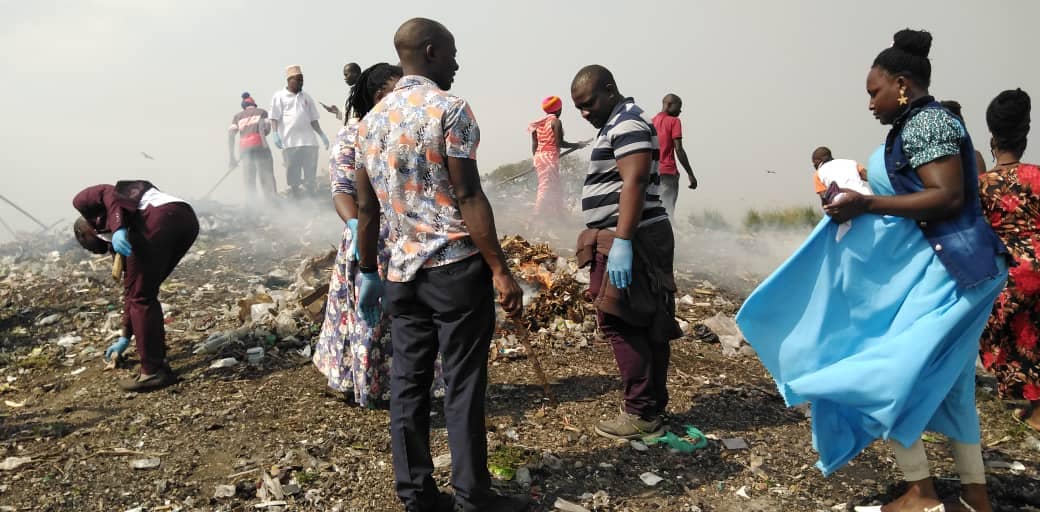 Leaders gathered for the communal cleaning. Image
