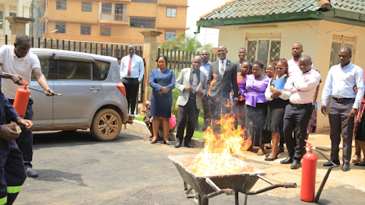 Buganda Staff Trained in Fire Safety at Bulange
